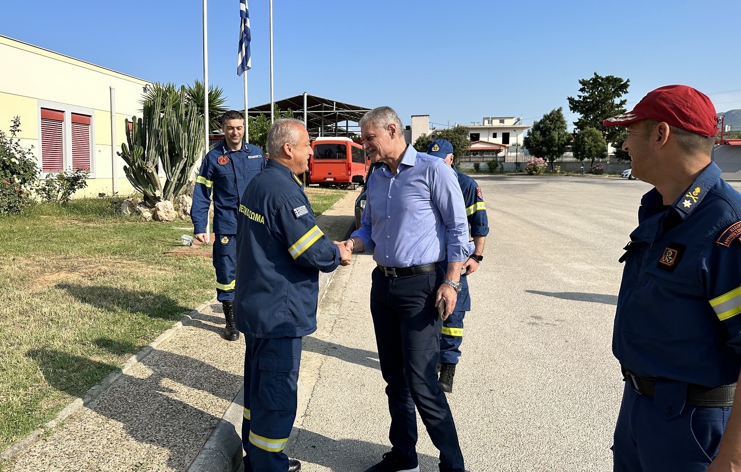 Επισκέψεις Ευ. Τουρνά στην 1η ΕΜΑΚ και στον 9ο Πυροσβεστικό Σταθμό Αθηνών στο Μαρούσι