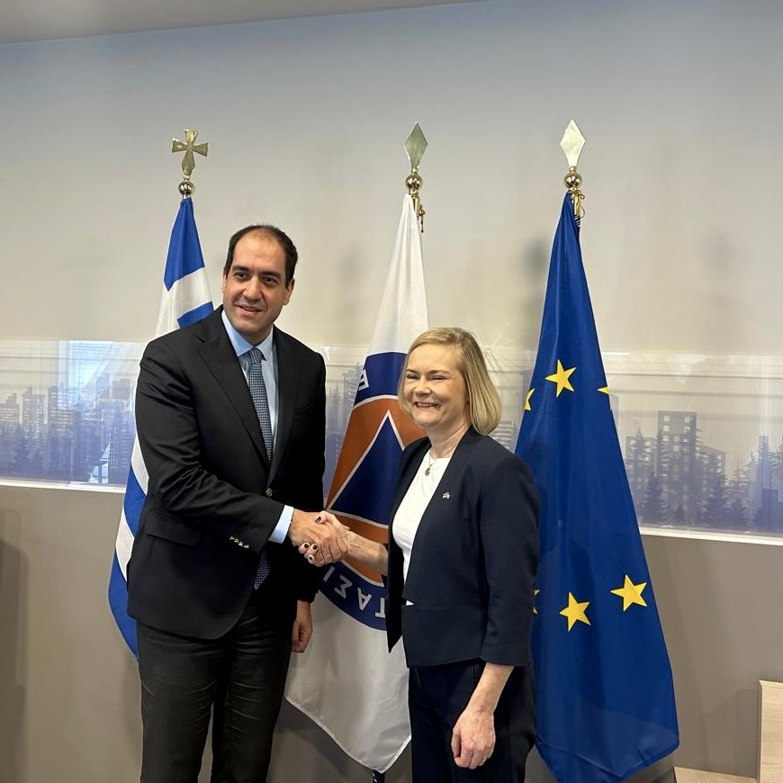 Συνάντηση Υπουργού Κλιματικής Κρίσης και Πολιτικής Προστασίας Γιάννη Κεφαλογιάννη με την Υπουργό Εσωτερικών της Φινλανδίας Mari Rantanen